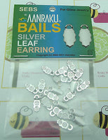 SILVER plated Earring Bails for FUSED GLASS JEWELRY 24 12 Pairs Glue-On Aanraku- 