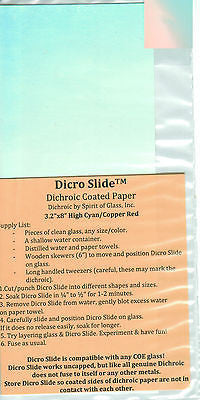 FULL SHEET DICRO SLIDE Dichroic Coated Paper High Cyan shifts to Copper Red COE- 