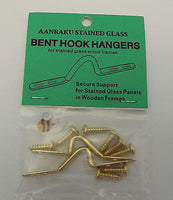 Aanraku Bent Hook HANGERS for Stained Glass Wood Frames Stylish Brass Accents