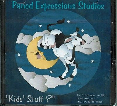 KIDS' STUFF Paned Expressions PATTERN Book on CD Stained Glass- 