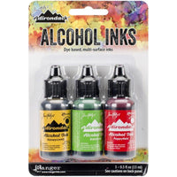 Tim Holtz Ranger ALCOHOL INK SETS Three 1/2 oz bottles CHOICE Coordinated Colors-Model Conservatory