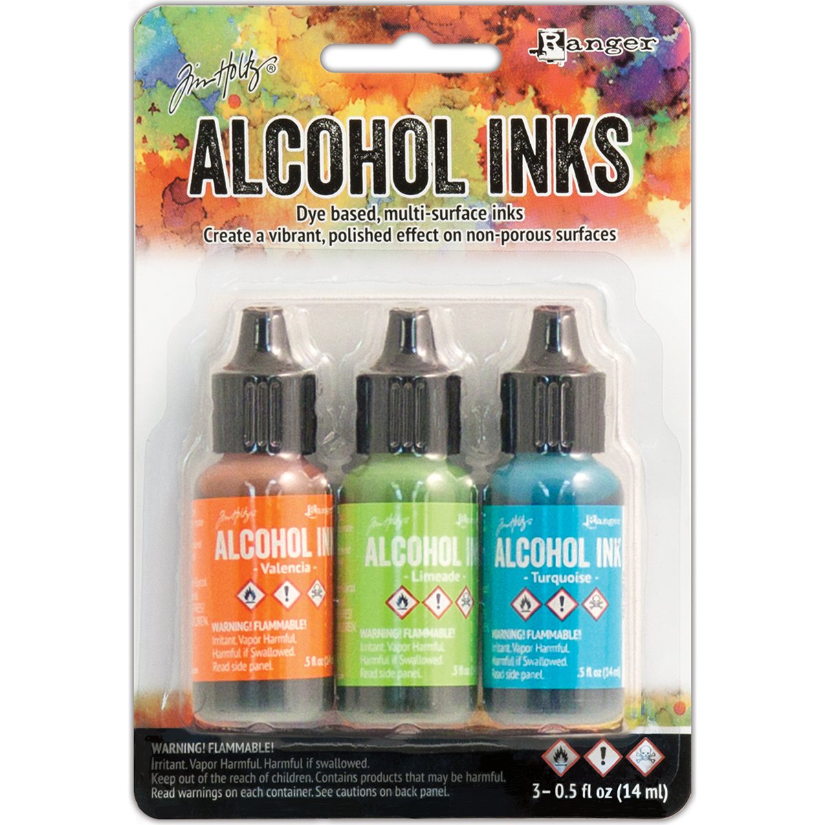 Tim Holtz Ranger ALCOHOL INK SETS Three 1/2 oz bottles CHOICE Coordinated Colors-Model Spring Break