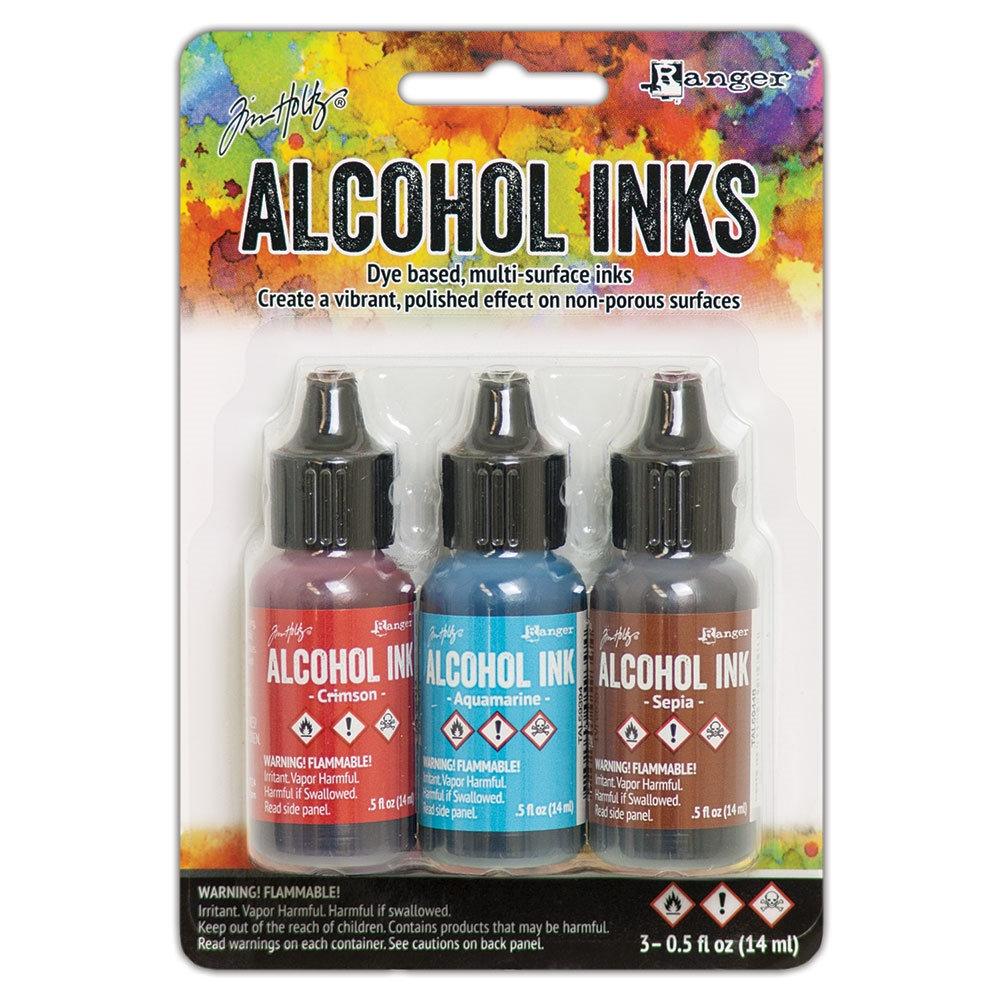 Tim Holtz Ranger ALCOHOL INK SETS Three 1/2 oz bottles CHOICE Coordinated Colors-Model Rodeo