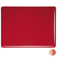 0024 Tomato Red Opal 90 COE Bullseye Fusing Glass Sheet 5x5 inch 3mm Striker 90COE- 