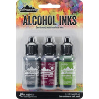 Tim Holtz Ranger ALCOHOL INK SETS Three 1/2 oz bottles CHOICE Coordinated Colors-Model Cottage Path