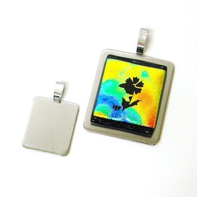 10 Aanraku PENDANT PLATES Large Display Fused Dichroic! Luggage Tags Glue-on- 