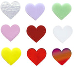 1" Precut 90 COE GLASS Heart Red Clear Lavender White Red Mint Yellow Pink CHOICE- 