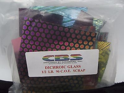 DICHROIC GLASS 8oz  Mix Color Texture Black 96 COE SCRAP Great Mix  Patterns- 