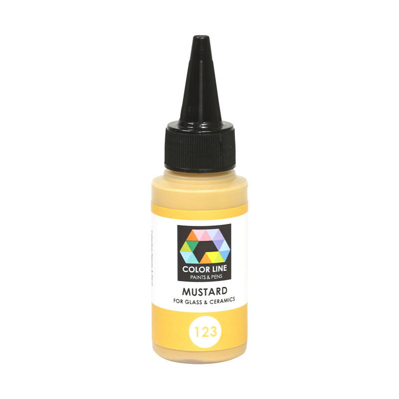 Color Line Fusing Ceramics Paints Bullseye 2.2 oz Bottles CHOICE Supplies Enamel-Model 123 Mustard