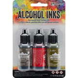Tim Holtz Ranger ALCOHOL INK SETS Three 1/2 oz bottles CHOICE Coordinated Colors-Model Tuscan Garden