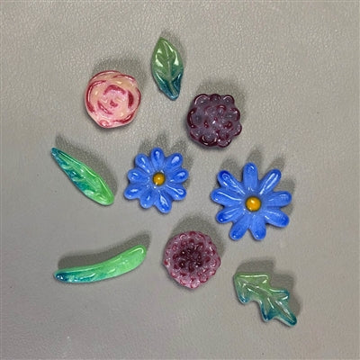 Small Leaves and Flowers LF201 Glass Fusing Mold Ceramic- 