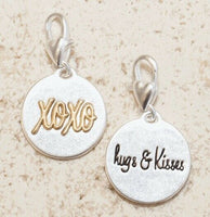 Hugs and Kisses xoxo Amanda Blu Two Sides Two-tone Gold and Silver Love Gift Friend- 