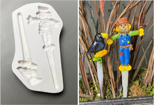 Scarecrow & Crow Stakes Creative Paradise Fusing/Casting Mold LF214 Autumn- 