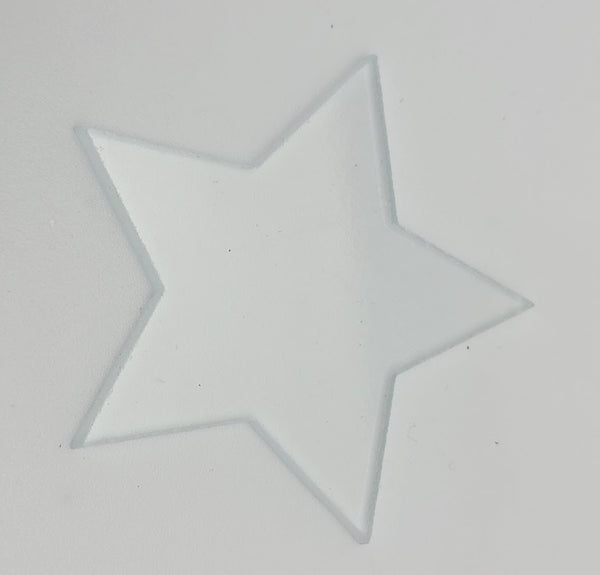STARS! 96 COE 1 2 3 in Fusing Glass Supplies Red Yellow Blue Clear White Philly-Model Clear 1"