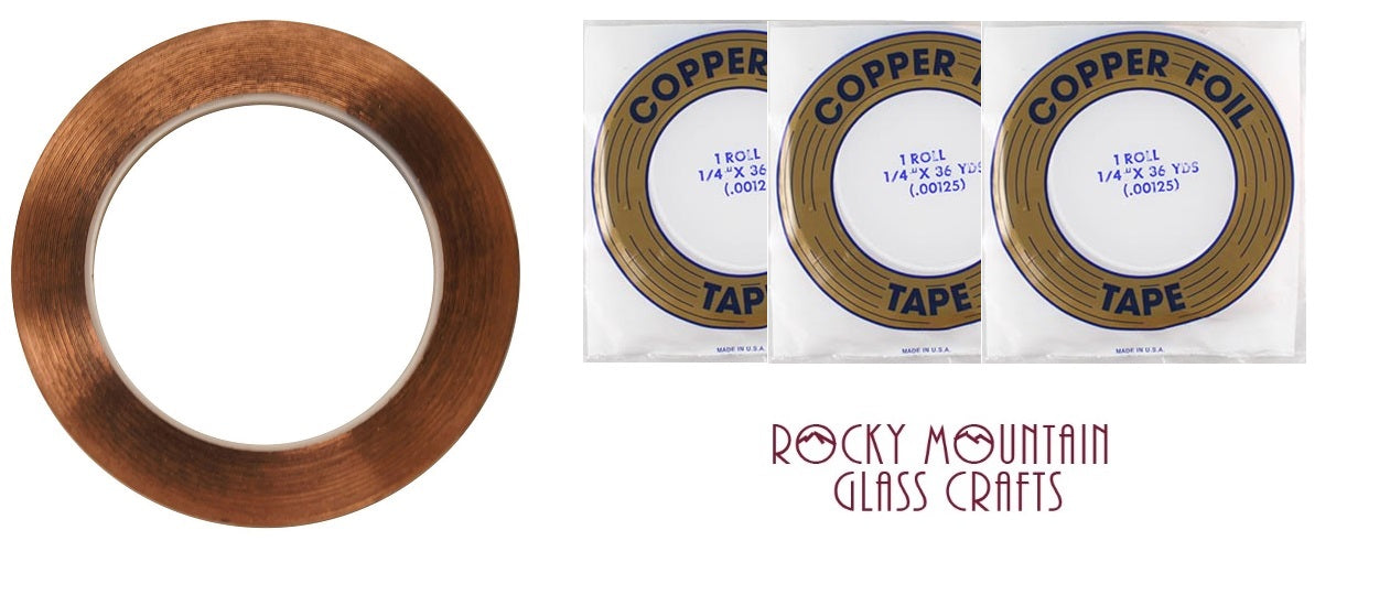 3 Rolls 1/4" EDCO Copper Foil Tape For Stained Glass 36 yards Supplies 1mil Supplies- 