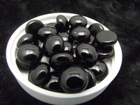 90 COE Medium Bullseye Glass Handmade Design Elements Gems Pebbles Blobs 25 Pieces-Color Black