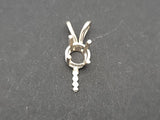 One Piece 6mm Fine Silver Bail Pendant Component Fire with PMC Art Clay Silver Setting- 