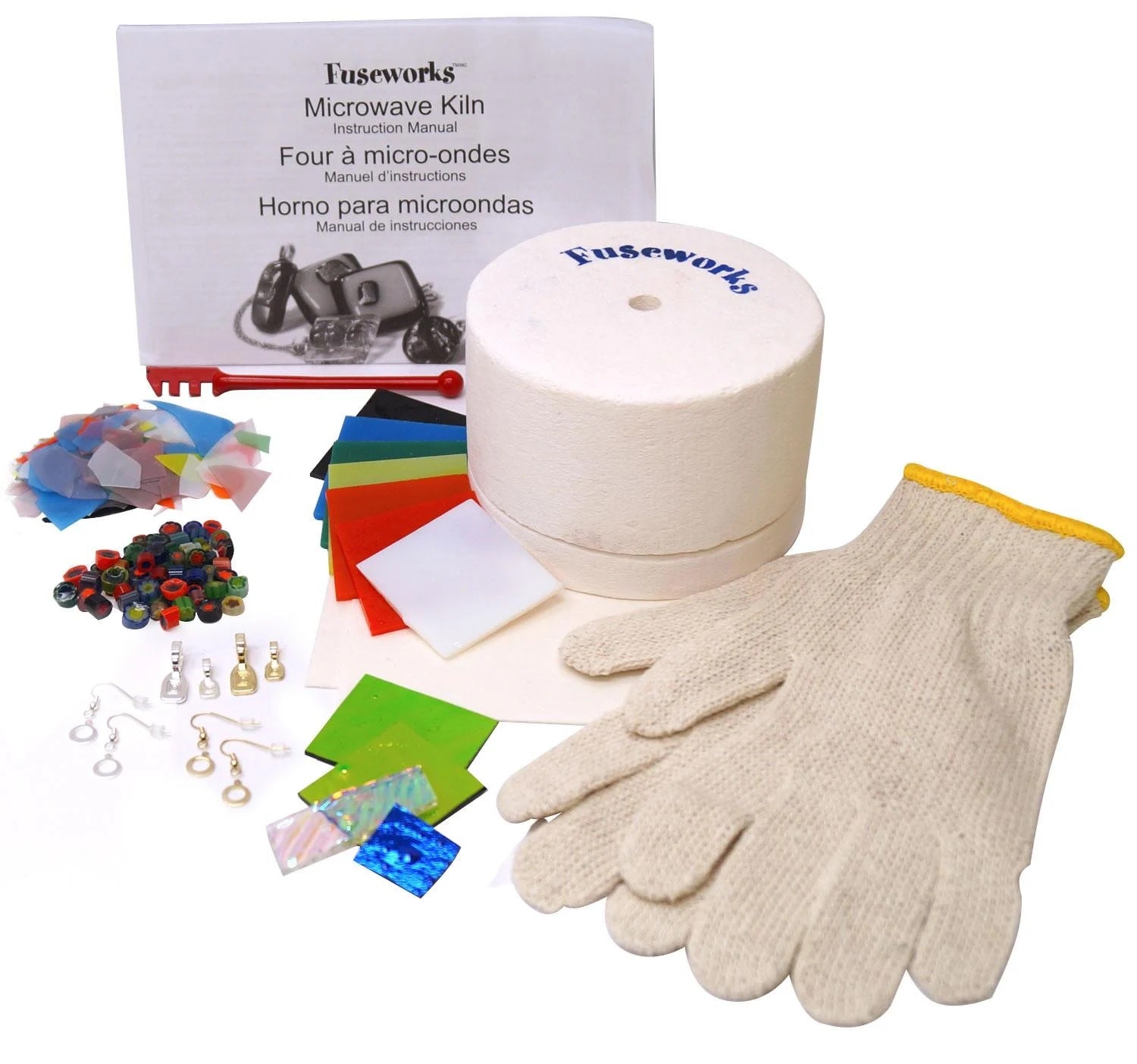 Fuseworks Microwave Glass Fusing KILN Kit Glass Findings Starter Set- 