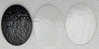 90 COE OVAL Precut Glass 1" 1 1/2" 2" Black or White or Clear Fusing Supplies- 