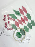Read Description POINSETTIA SCROLL Christmas Precut Stained Glass Kit Studio One 9771- 