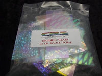 DICHROIC GLASS 8 oz Mix Color Texture on Clear 96 COE SCRAP Great Mix Patterns- 