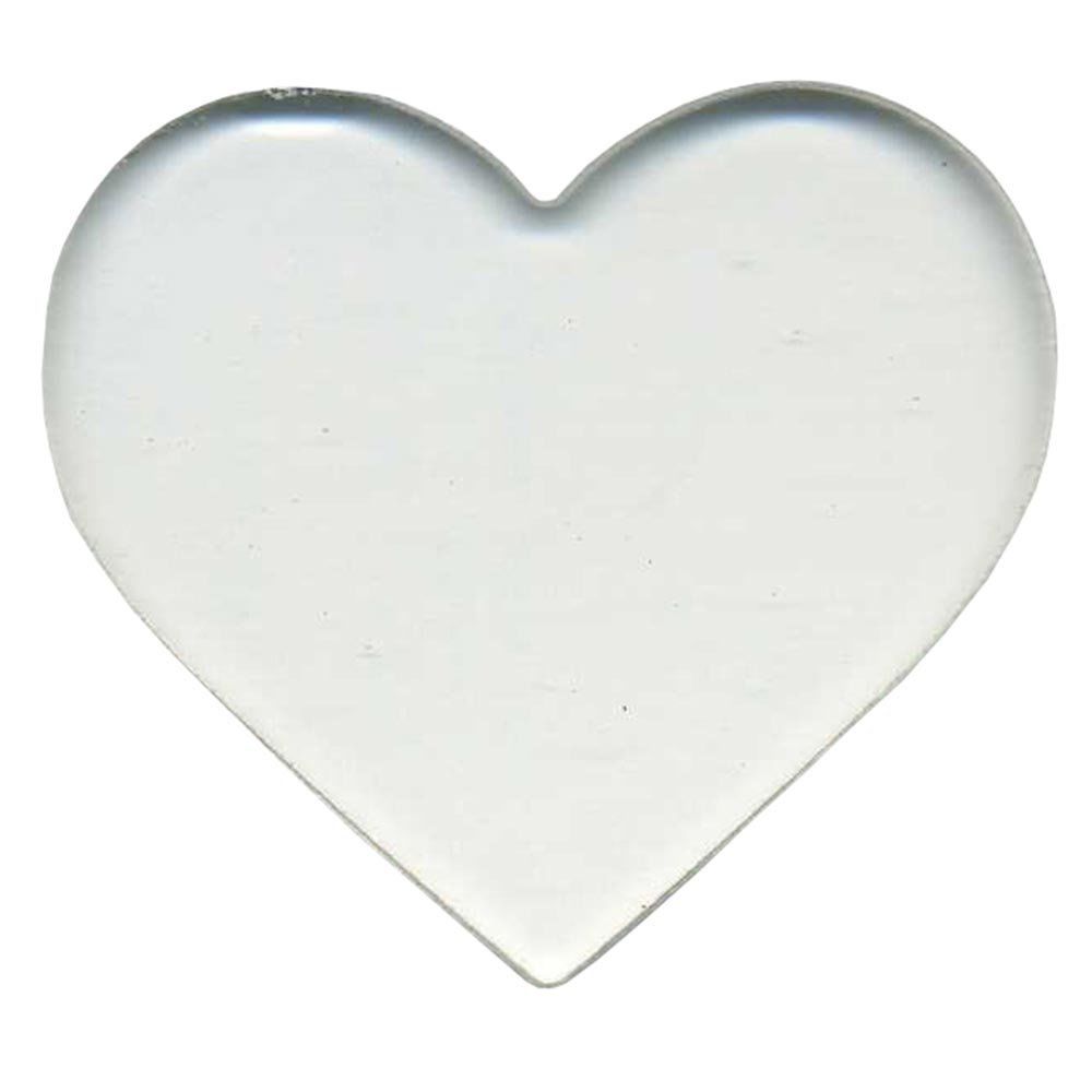 Glass Hearts OGT 96 COE 1" One Or Six Pieces Precut Design Element for Fusing-Model 1" Clear