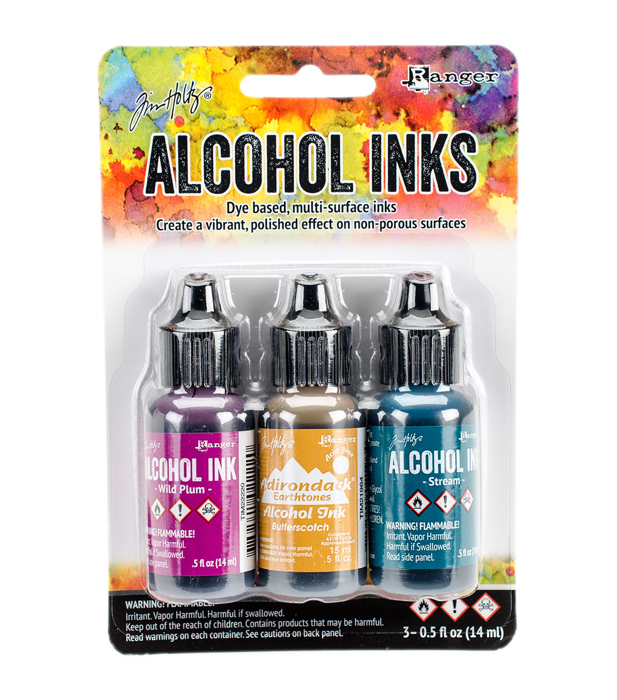 Tim Holtz Ranger ALCOHOL INK SETS Three 1/2 oz bottles CHOICE Coordinated Colors- 