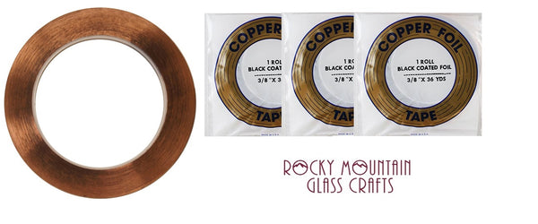 3 Packs 3/8" BLACK BACK EDCO Copper Foil Tape For Stained Glass 36 yards 1mil- 