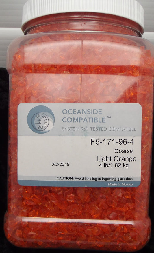 F5 171 Light Orange Transparent FOUR POUNDS Coarse 96 COE Glass Frit- 