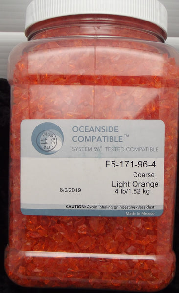 F5 171 Light Orange Transparent FOUR POUNDS Coarse 96 COE Glass Frit- 