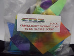 96 COE 1/2 Pound 8 Oz CRINKLIZED DICHROIC Pieces Thin Black Dichro GLASS Scrap- 