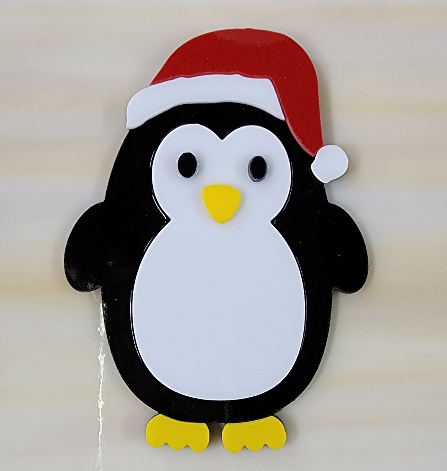 Penguin with Santa Hat Extra Large 96 COE Precut Glass Cluster Fusing 96COE- 