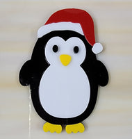 Penguin with Santa Hat Extra Large 96 COE Precut Glass Cluster Fusing 96COE- 