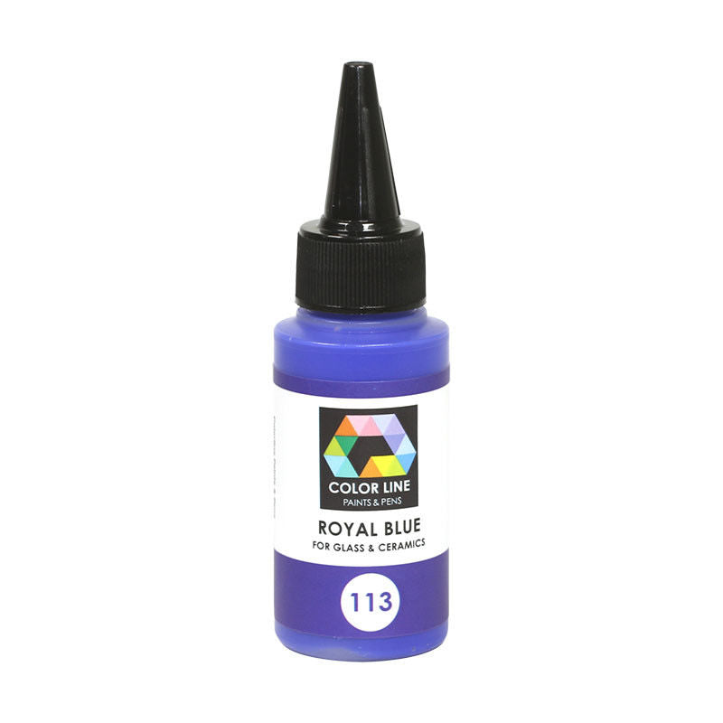 Color Line Fusing Ceramics Paints Bullseye 2.2 oz Bottles CHOICE Supplies Enamel-Model 113 Royal Blue