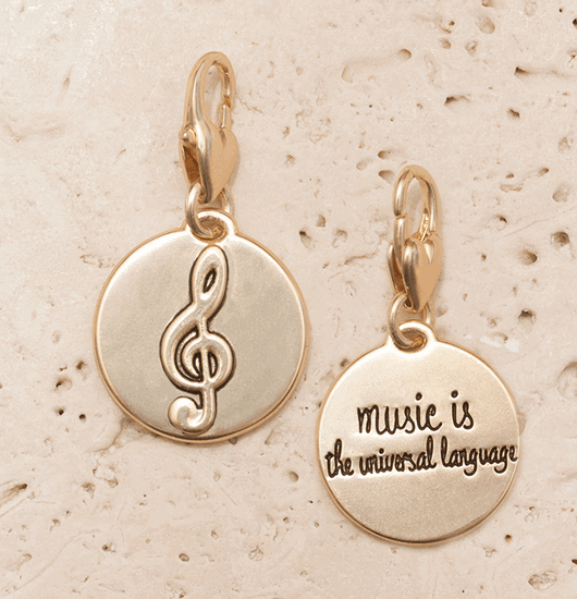 Amanda Blu Music is the Universal Language One Two Sided Charm Clip Gift- 