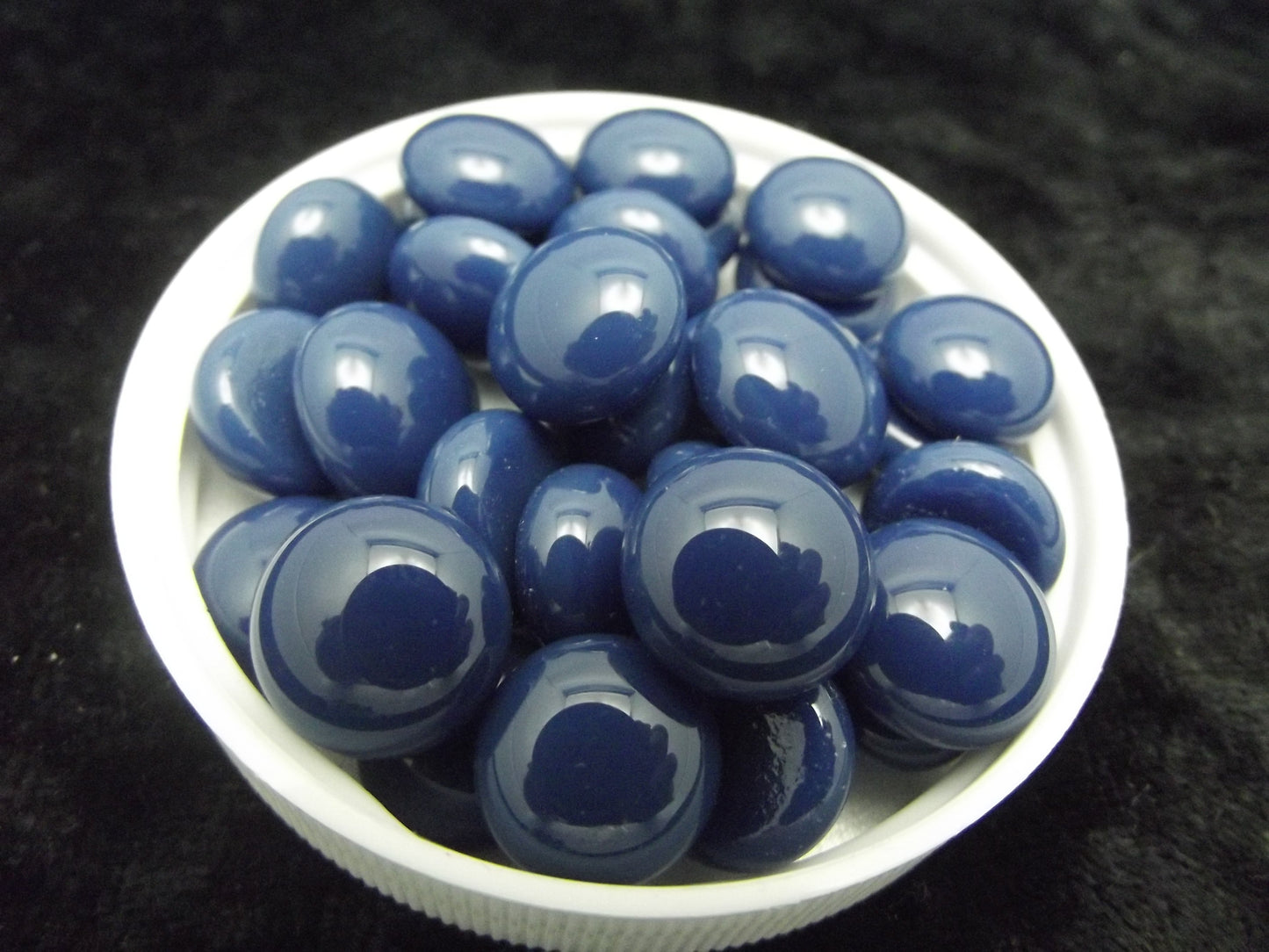 90 COE Medium Bullseye Glass Handmade Design Elements Gems Pebbles Blobs 25 Pieces-Color Indigo Blue