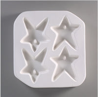 Holey Quad Star Pendant Glass Casting Mold Creative Paradise LF134 Fusing Supplies Makes Four At a Time- 