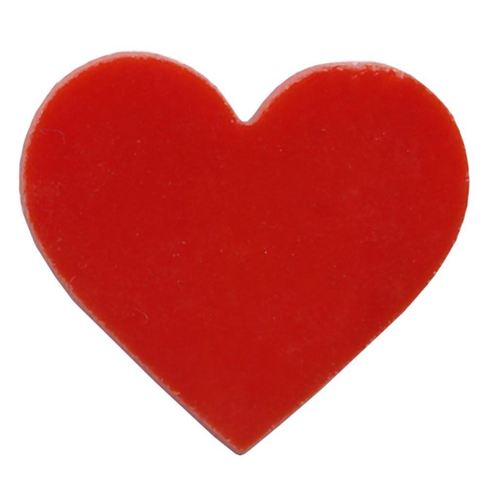 Glass Hearts OGT 96 COE 1" One Or Six Pieces Precut Design Element for Fusing-Model 1" Opaque Red