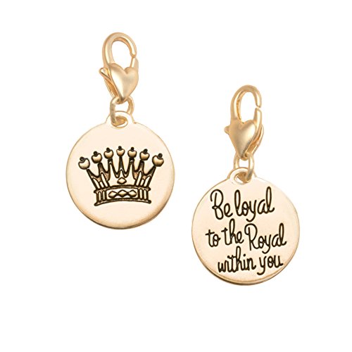 Amanda Blu Heartfelt Emotions Gold 1-Tone Be Loyal to the Royal Crown Medallion- 