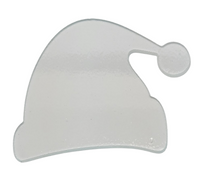 96 COE Winter Hat Precut Red & White or Clear Base Glass Fusing Supplies-Color Clear Base