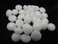 90 COE Medium Bullseye Glass Handmade Design Elements Gems Pebbles Blobs 25 Pieces-Color White
