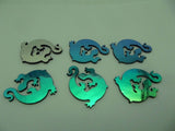 Six GECKO 96 COE Dichroic Various Colors/Shifts on Thin Black Glass Pacific Art- 