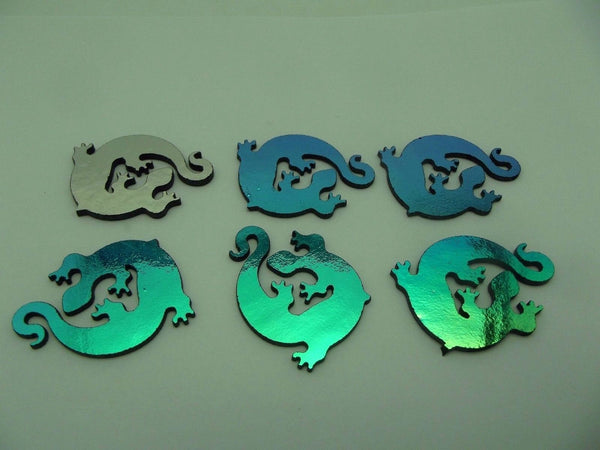 Six GECKO 96 COE Dichroic Various Colors/Shifts on Thin Black Glass Pacific Art- 