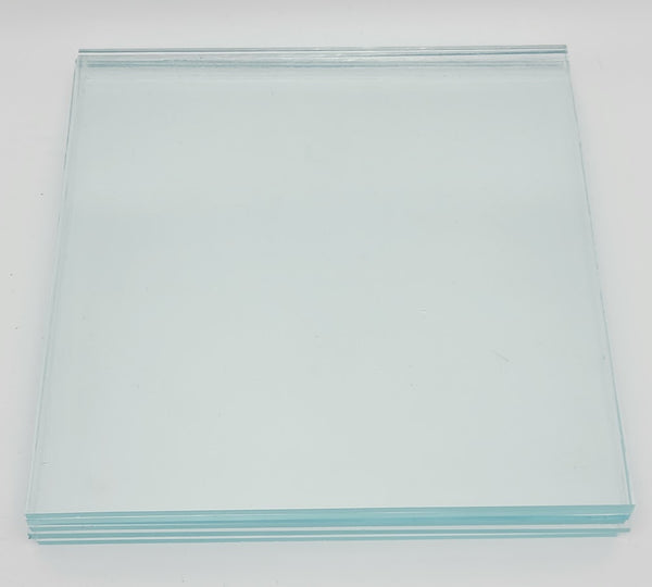 8 Pieces 6x6" Spectrum System 96 COE ICICLE CLEAR Thin 2mm Glass Sheets Pack Studio Stock Up